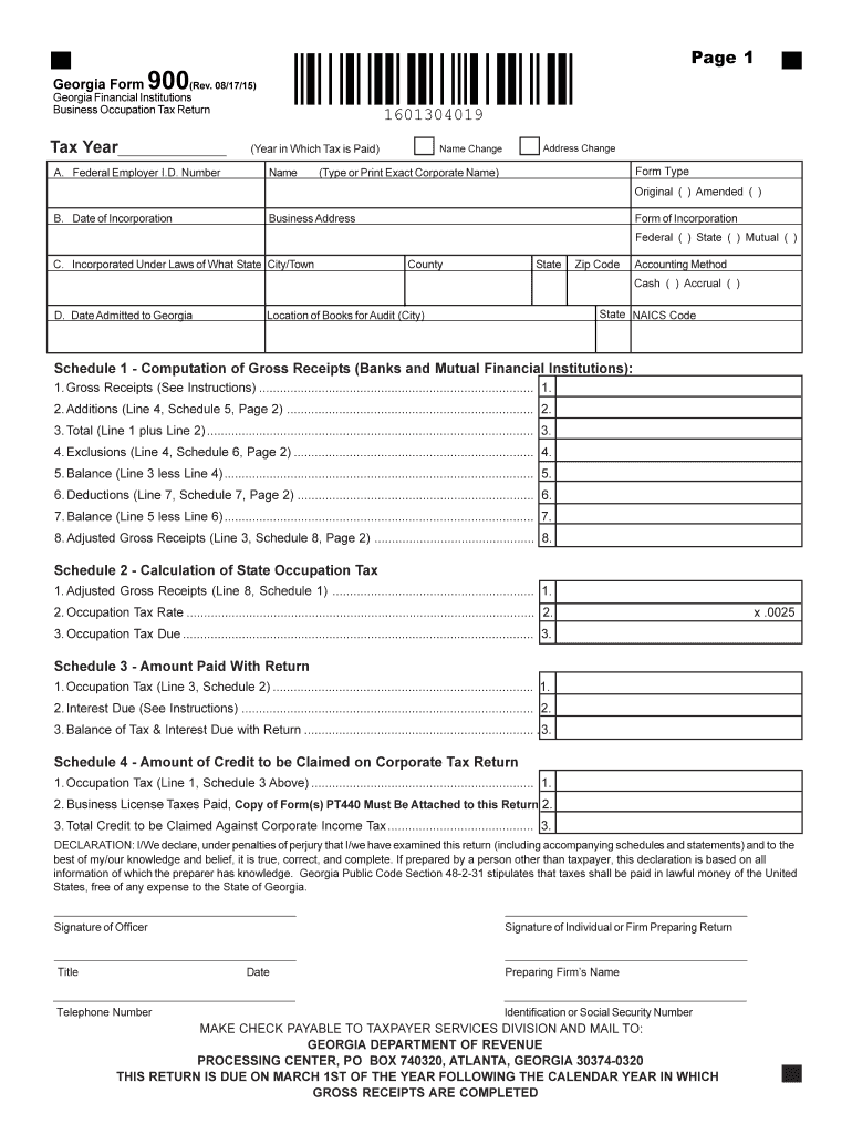 GA DoR 900 2015 Fill out Tax Template Online US Legal Forms