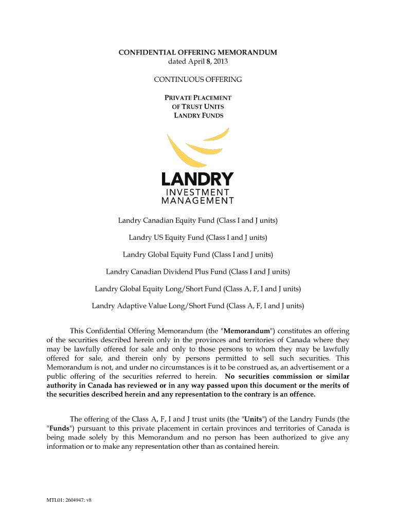 Fillable Online Landry Investment Management announces the suspension