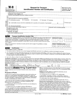 Fillable Online ,,W9 Request for Taxpayer Identification Number and
