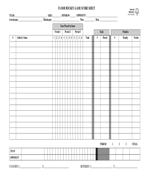 196 Printable Hockey Score Sheet Forms and Templates - Fillable Samples