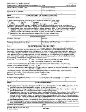 18 Printable ssa 1696 appointment of representative form Templates