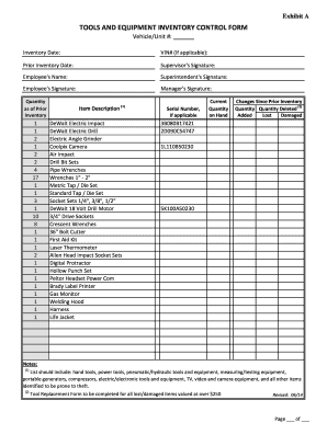 206 Printable Equipment Inventory Forms and Templates - Fillable