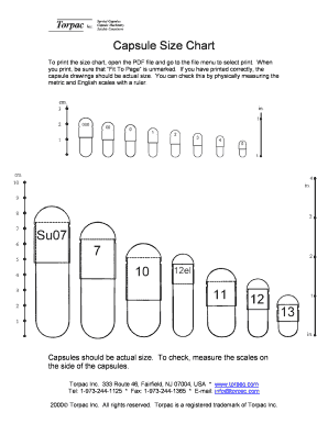Fillable Online Capsule Size Chart Fax Email Print - pdfFiller