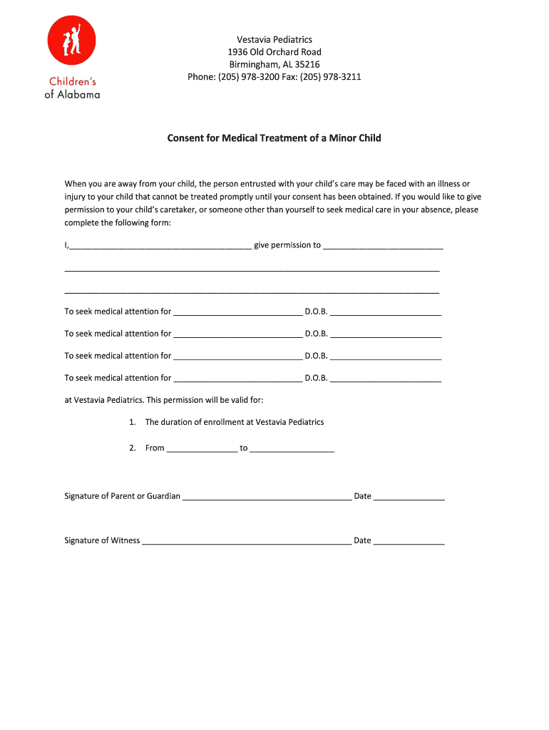 Fillable Online Vestavia Pediatrics Fax Email Print pdfFiller