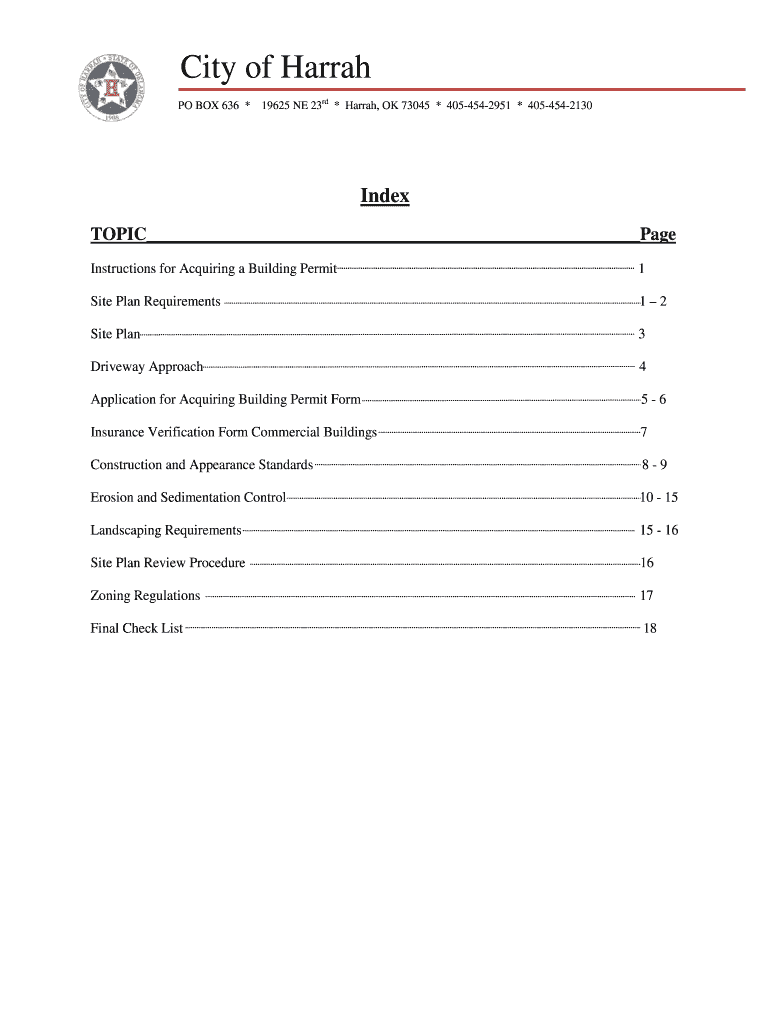 Fillable Online Commercial Building Application City of Harrah Fax