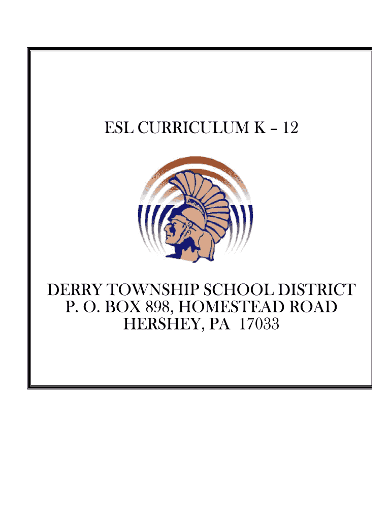 Fillable Online Esl curriculum k 12 derry township school district po