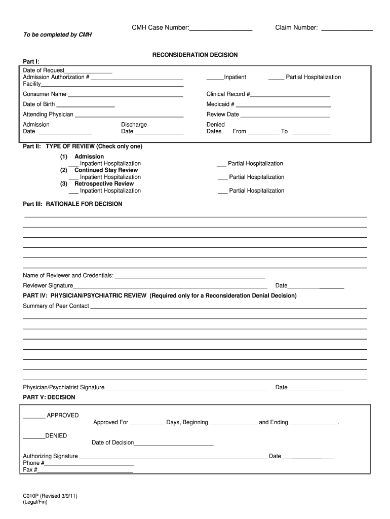 Fillable Online healthwest Request for Claims Reconsideration
