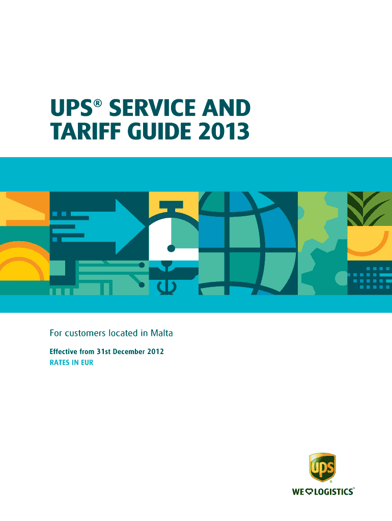 Fillable Online Zones and Rates UPS Malta Fax Email Print pdfFiller