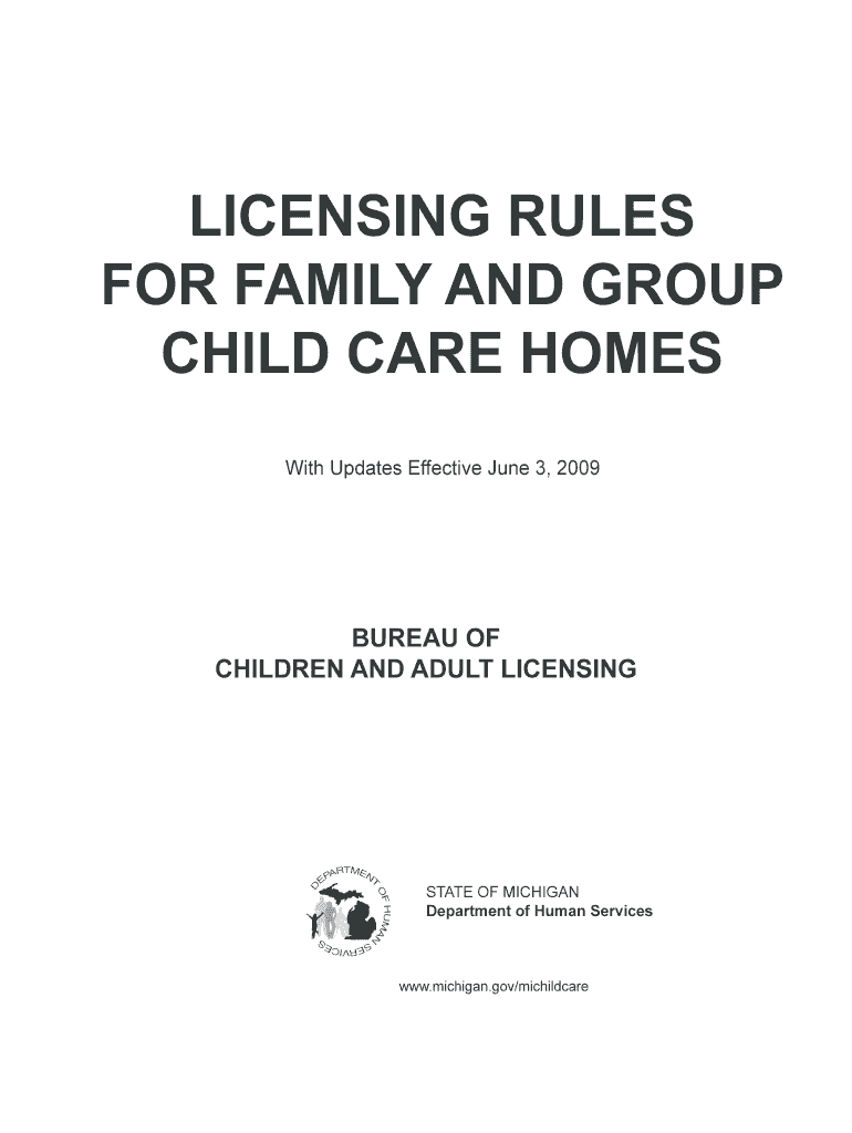 Fillable Online Licensing rules for family and group child care homes Fax