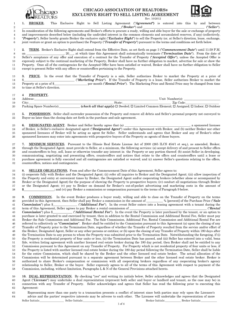 Exclusive listing agreement Fill out & sign online DocHub