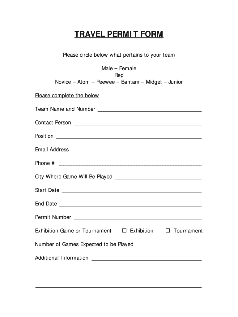 Fillable Online TRAVEL PERMIT FORM RAMP Interactive Fax Email Print