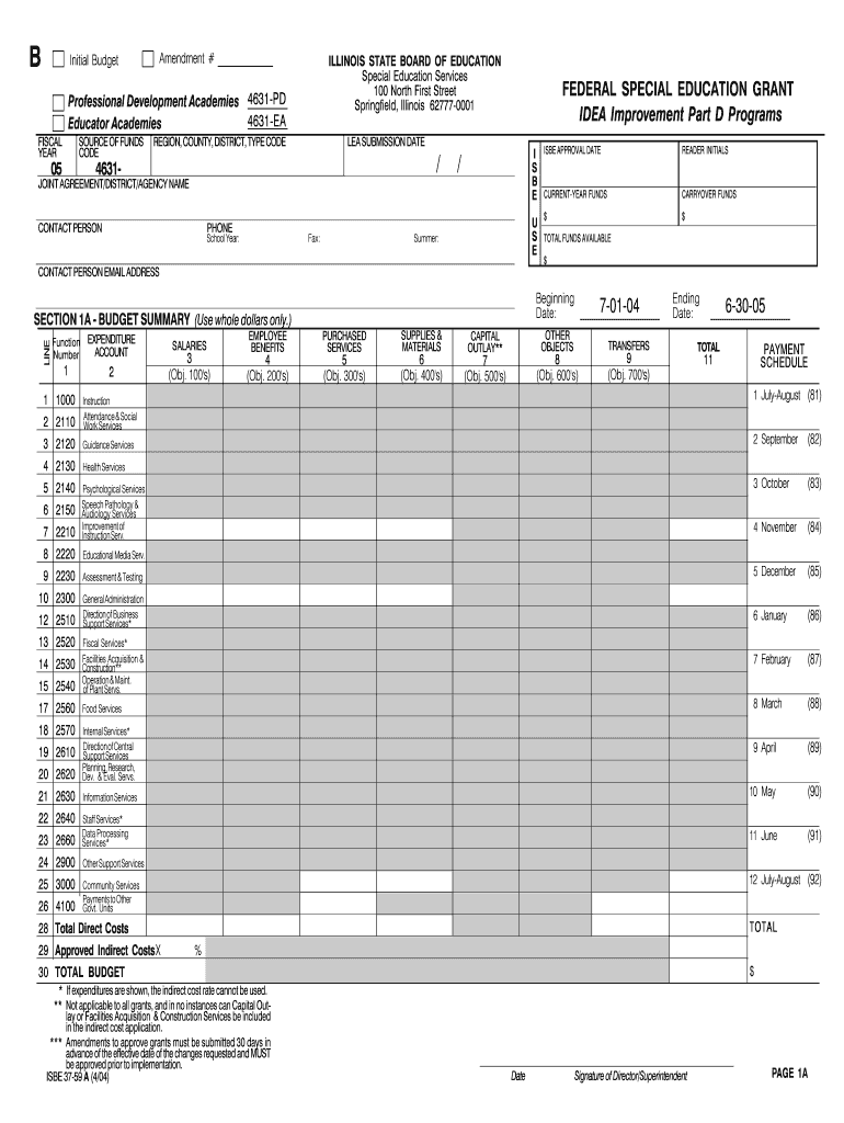 Fillable Online Federal Special Education Grant IDEA Improvement Part