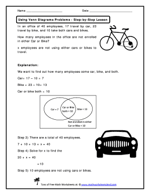 Fillable Online Using Venn Diagrams In Problems Lesson - Math