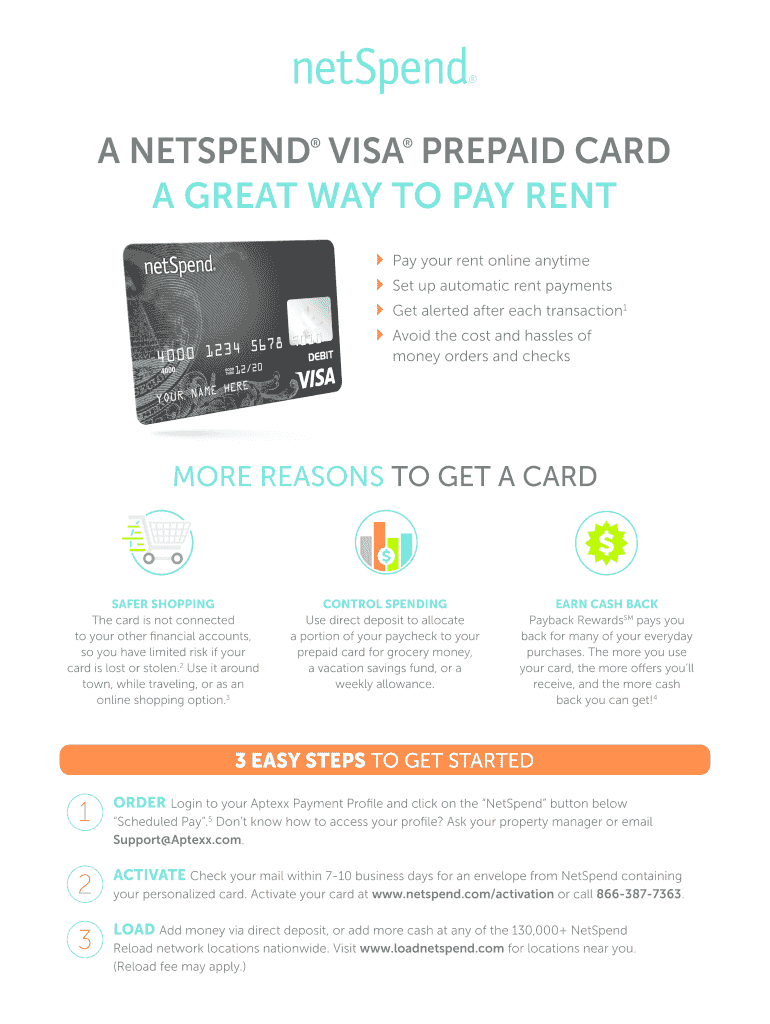 Fillable Online A NETSPEND VISA PREPAID CARD Fax Email Print pdfFiller