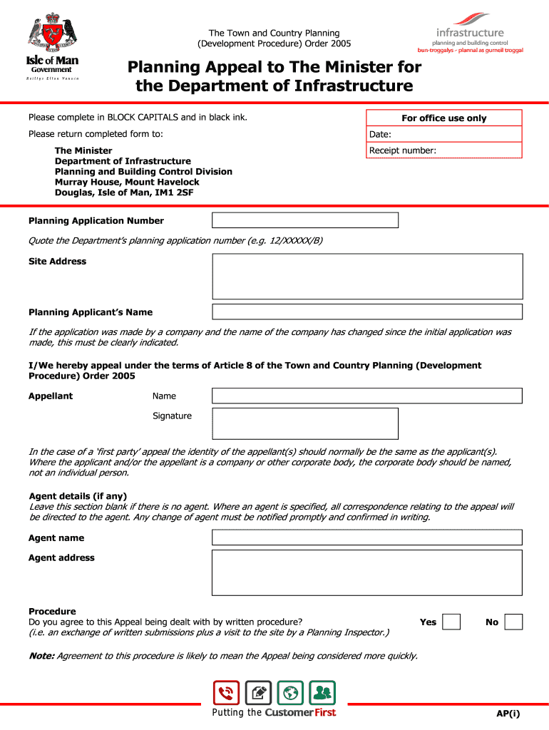 Fillable Online gov Planning Appeal to the Minister Application Form