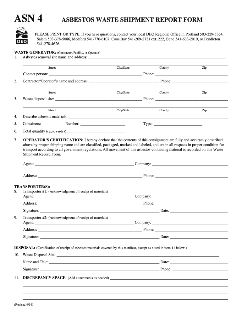 Asbestos form Fill out & sign online DocHub