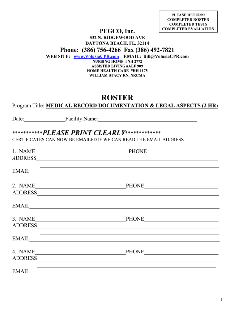 Fillable Online MEDICAL RECORD DOCUMENTATION & LEGAL ASPECTS FOR Fax Email Print pdfFiller