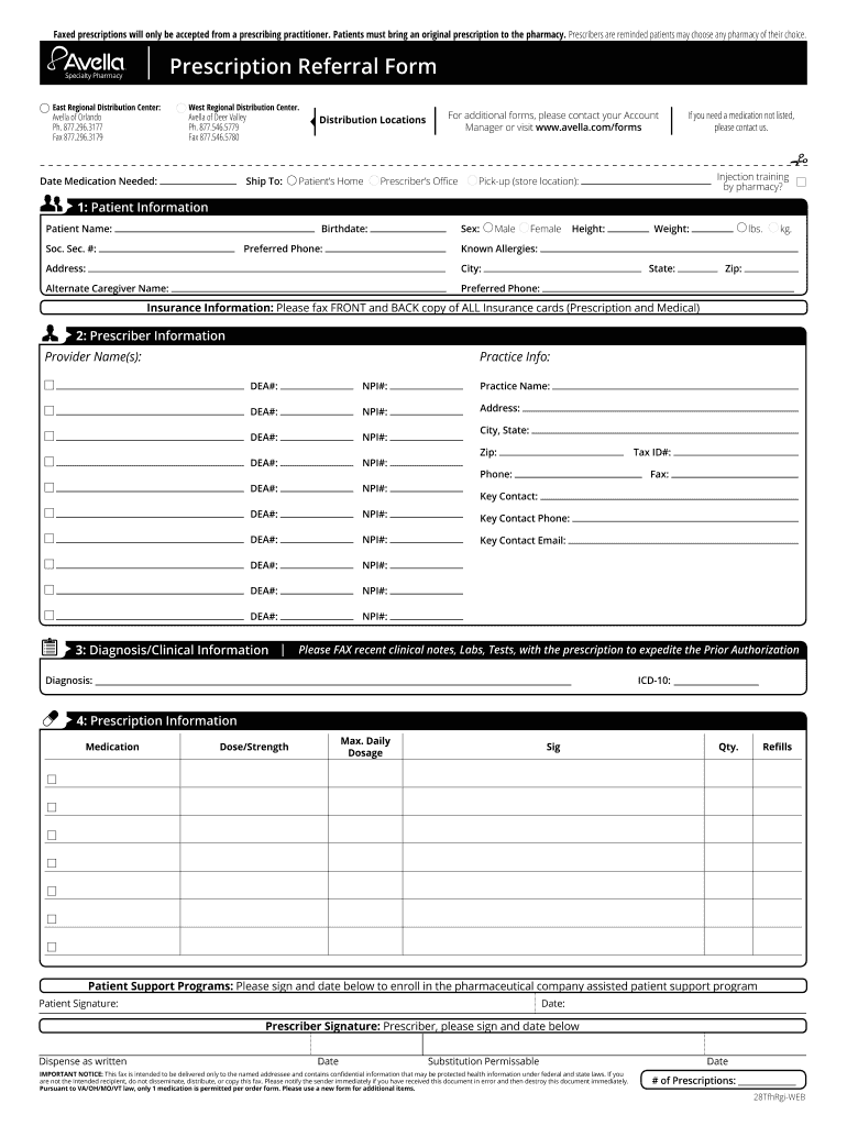 Prescription Referral Form Fill out & sign online DocHub