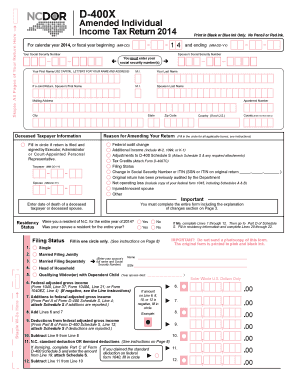 Fillable Online Income Tax Return 2014 Fax Email Print - pdfFiller