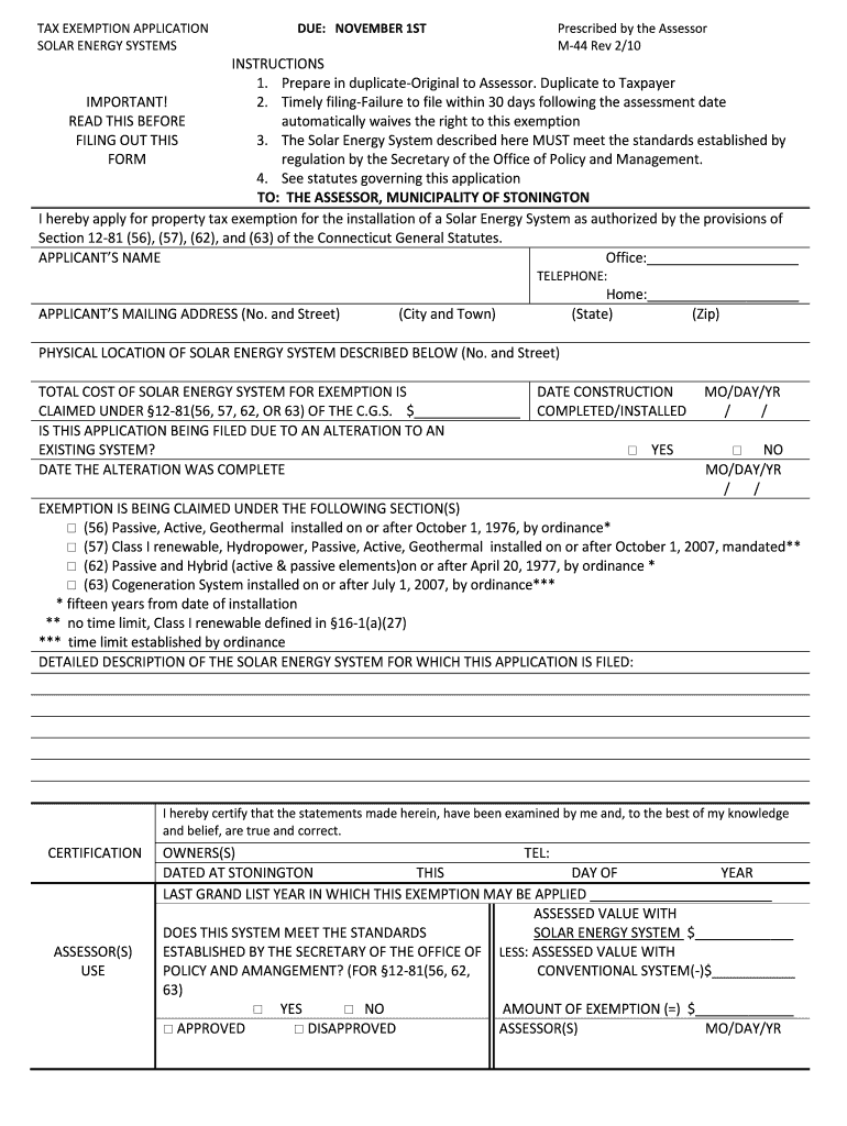 Fillable Online stoningtonct IMPORTANT! READ THIS BEFORE FILING OUT