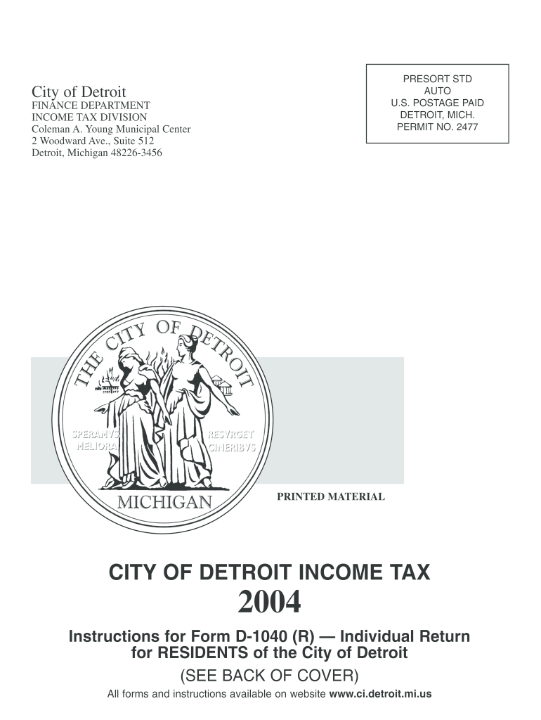 Detroit city taxes non residents Fill out & sign online DocHub