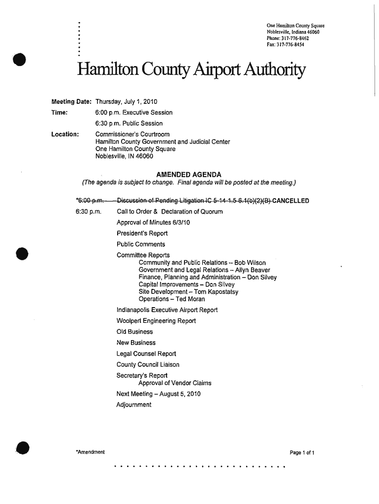 Fillable Online hamiltoncounty in July Hamilton County, Indiana