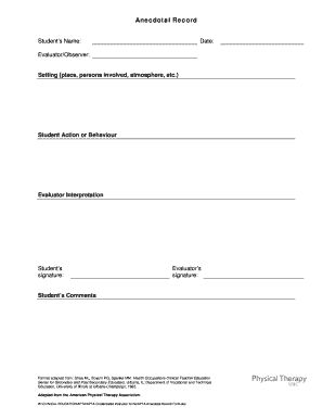 Anecdotal Record Sample - Fill Online, Printable, Fillable, Blank