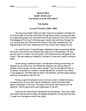The Sniper Short Story Pdf - Fill Online, Printable, Fillable, Blank