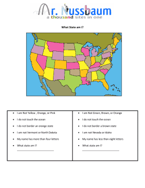 Fillable Online What State am I - MrNussbaumcom Fax Email Print - pdfFiller