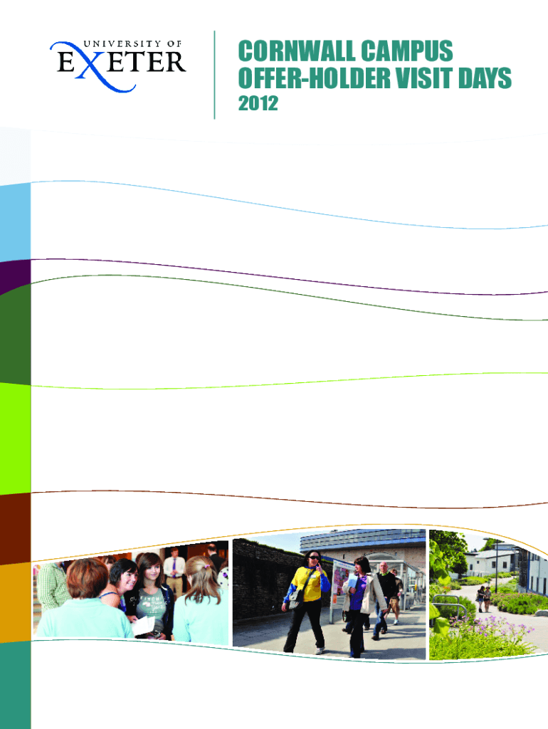 Fillable Online cornwall campus offerholder visit days University of