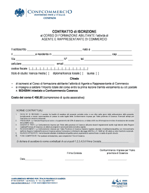 Fillable Online Confcommercio Cs Contratto Di Iscrizione Al Corso Di Formazione Abilitante Lattivit Di Agente E Rappresentante D Commercio Di Il Sottoscritto Nato A Il E Residente In Cap Via N Tel - 386_x_298_png