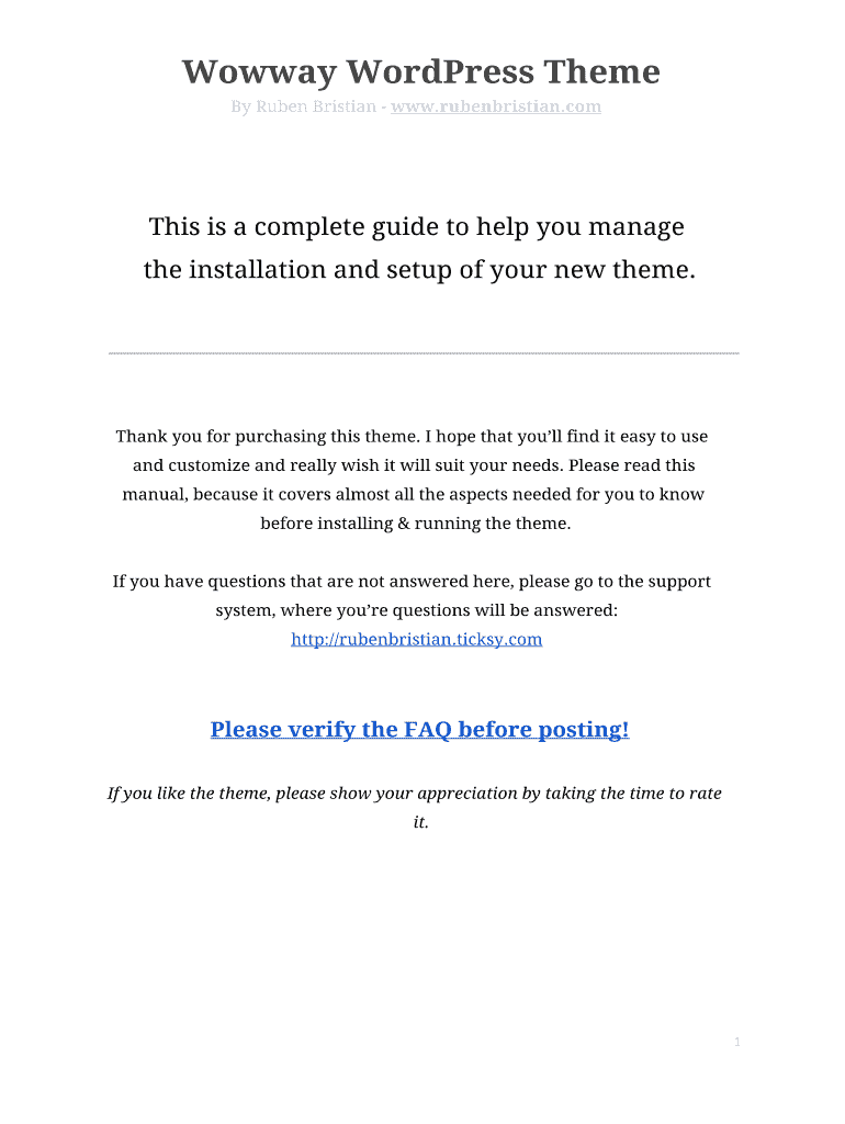 Fillable Online Wowway WordPress Theme Fax Email Print pdfFiller
