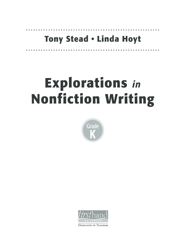 Fillable Online Explorations Nonfiction Writing Heinemann Fax Email Print pdfFiller
