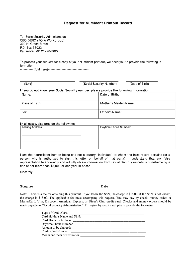 Numident Record Fill Online, Printable, Fillable, Blank pdfFiller