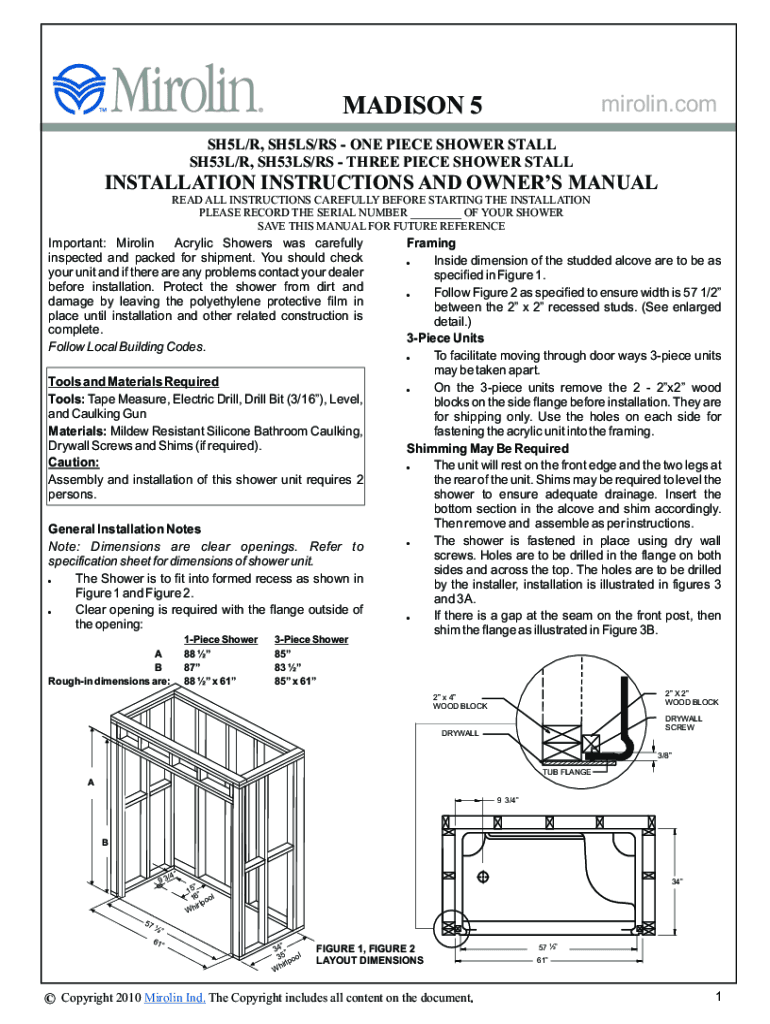 Mirolin 3 Piece Tub Shower Installation Fill Online, Printable