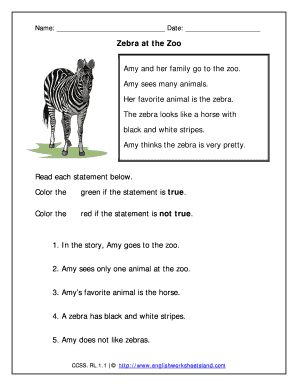 Zebra Worksheets - Fill Online, Printable, Fillable, Blank | pdfFiller