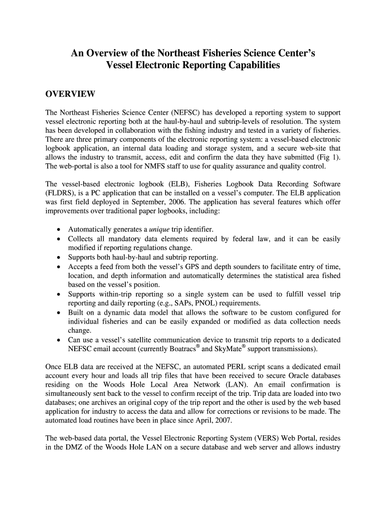 Fillable Online nefmc Electronic Vessel Trip Reporting Greater