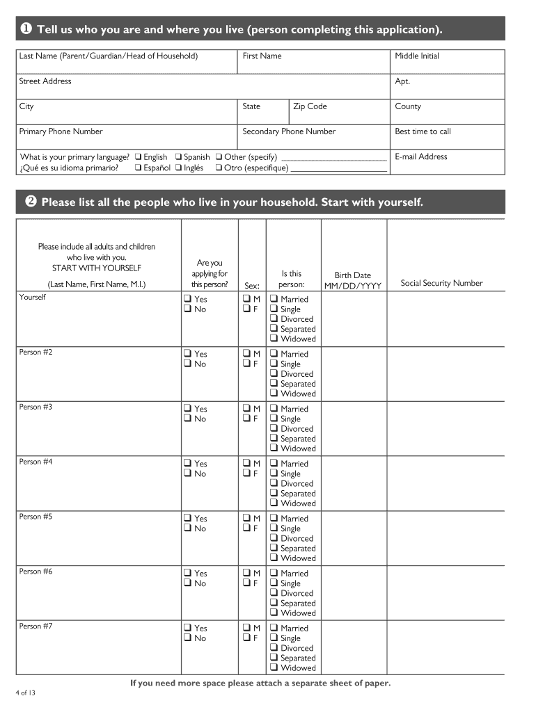 Fillable Online Application for Health Care Coverage Capital Blue
