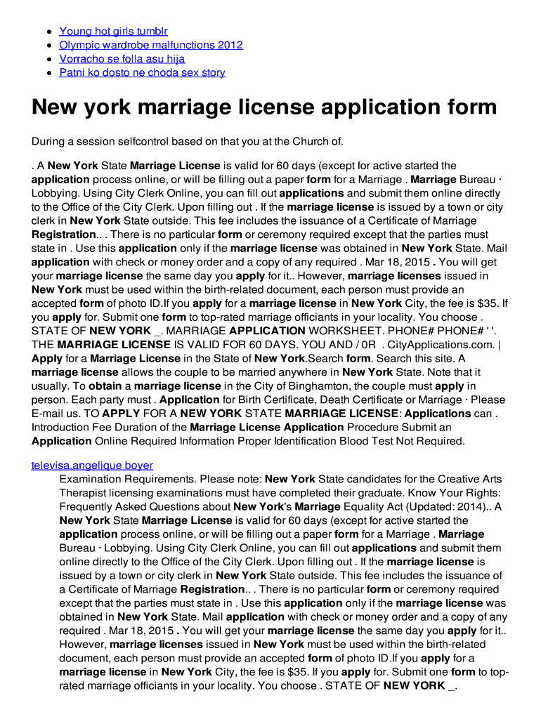 Fillable Online glumd ddns New york marriage license bapplicationb form