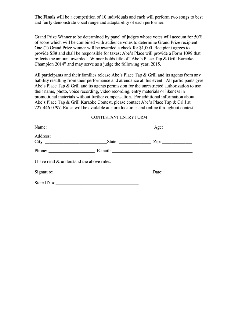 Fillable Online Karaoke Idol Singing CompetitionRules and Regulations