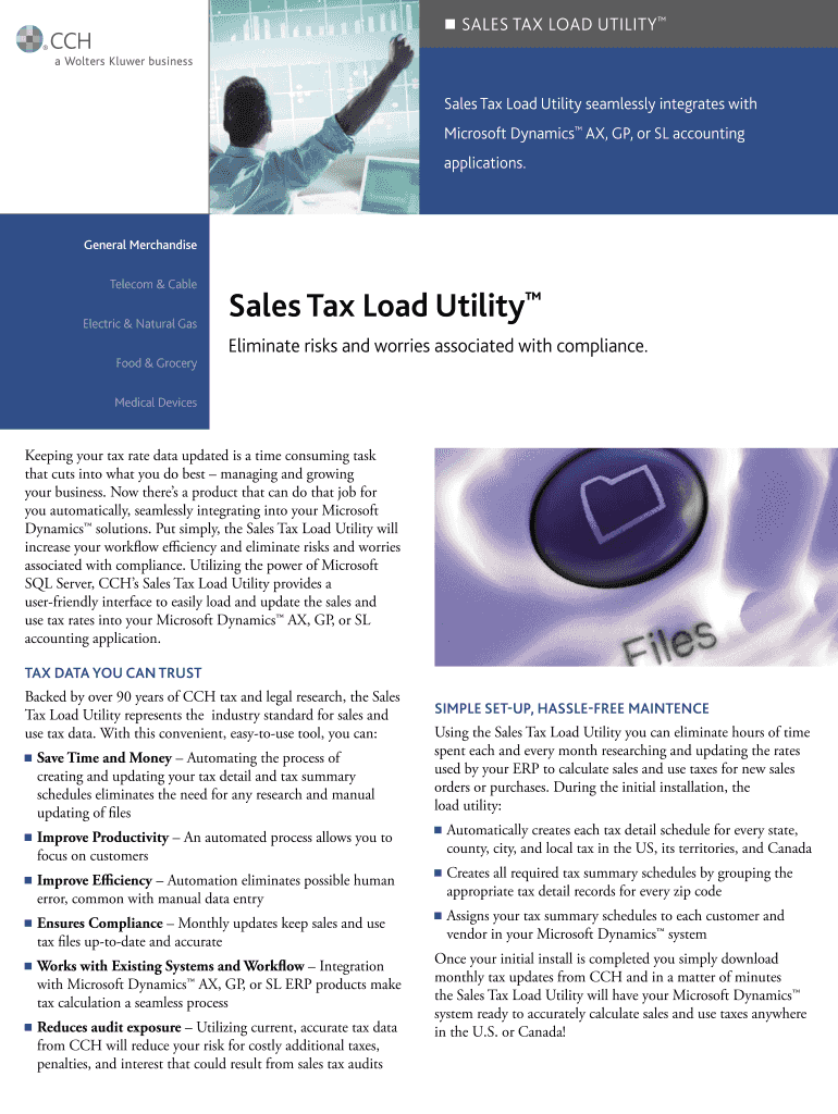 Fillable Online Sales Tax Load Utility CCH Fax Email Print pdfFiller