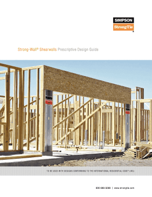 StrongWall Shearwalls Prescriptive Design Guide Simpson Strong