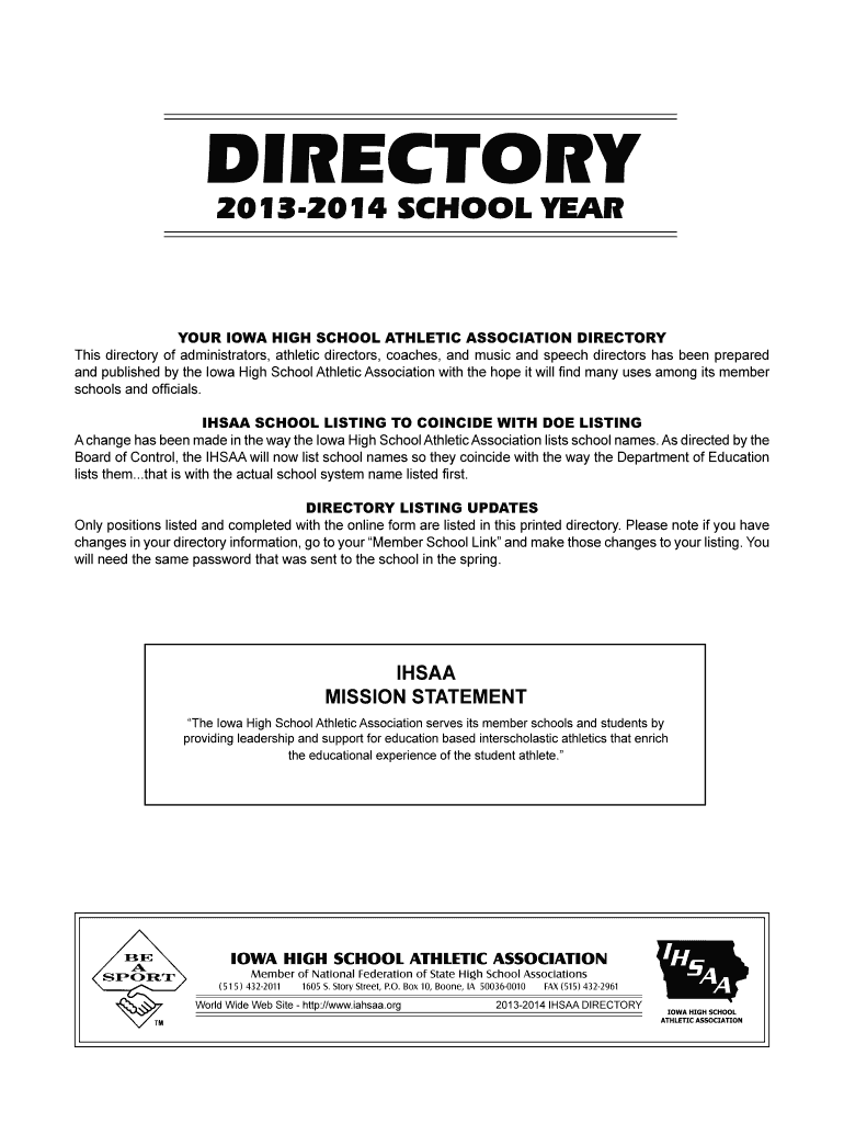Fillable Online iahsaa Schools Iowa High School Athletic Association Fax Email Print pdfFiller