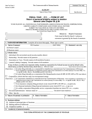 Fillable Online This Form of List (State Tax Form 2) must be filed each