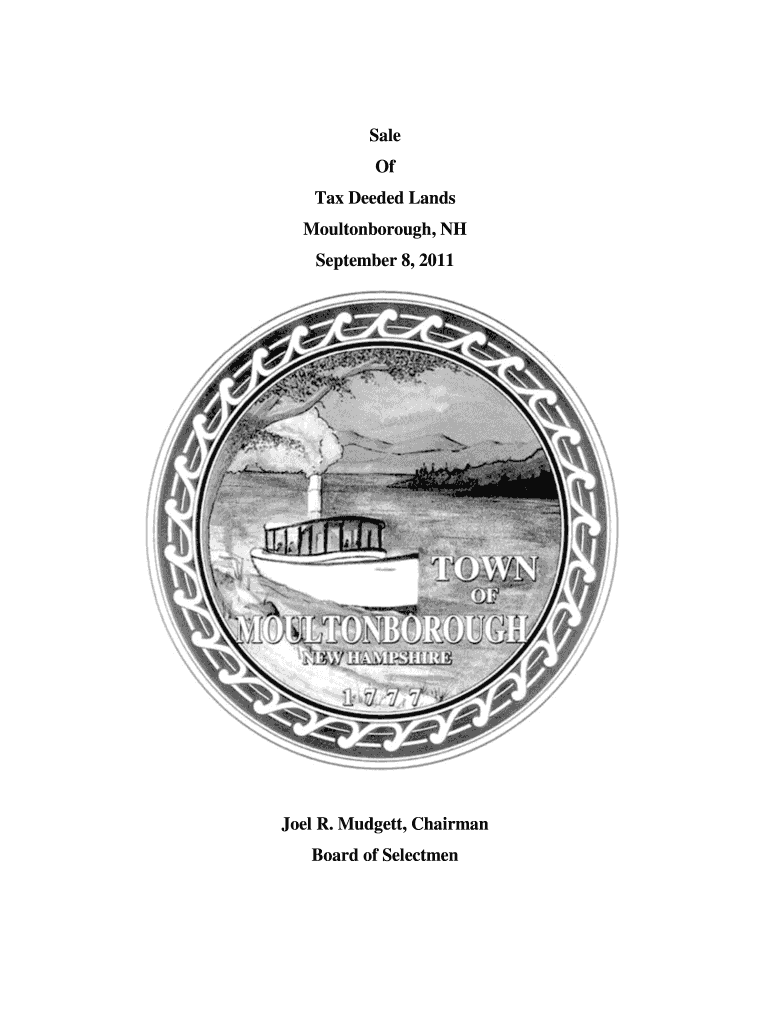 Fillable Online moultonboroughnh Sale of Tax Deeded Land Packet with