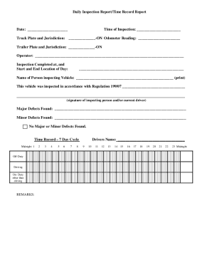 Schedule 1- Daily Inspection of Trucks Tractors and Trailers - Fill and