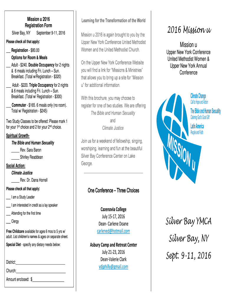 Fillable Online unymissionu Silver Bay, NY unymissionu Fax Email