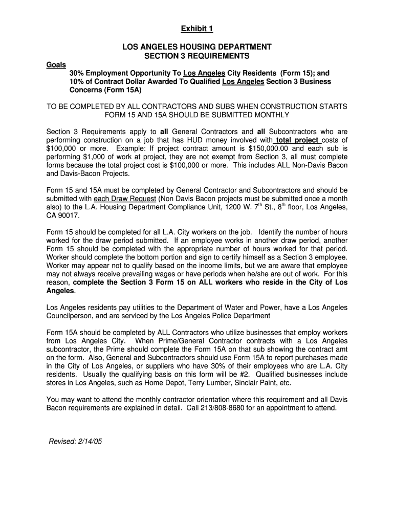 Fillable Online lahd lacity Exhibit 1 LOS ANGELES HOUSING DEPARTMENT