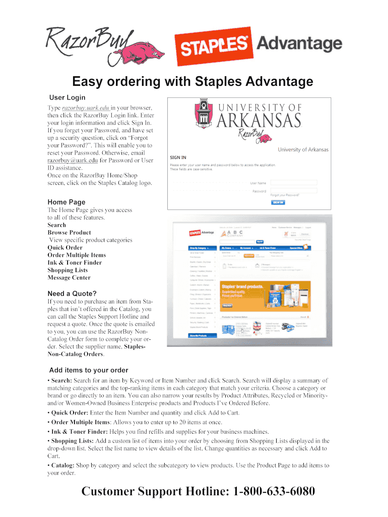 Fillable Online Easy ordering with Staples Advantage Fax Email Print