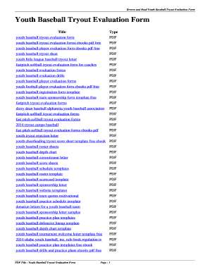 Free Printable Baseball Tryout Evaluation Form | pdfFiller